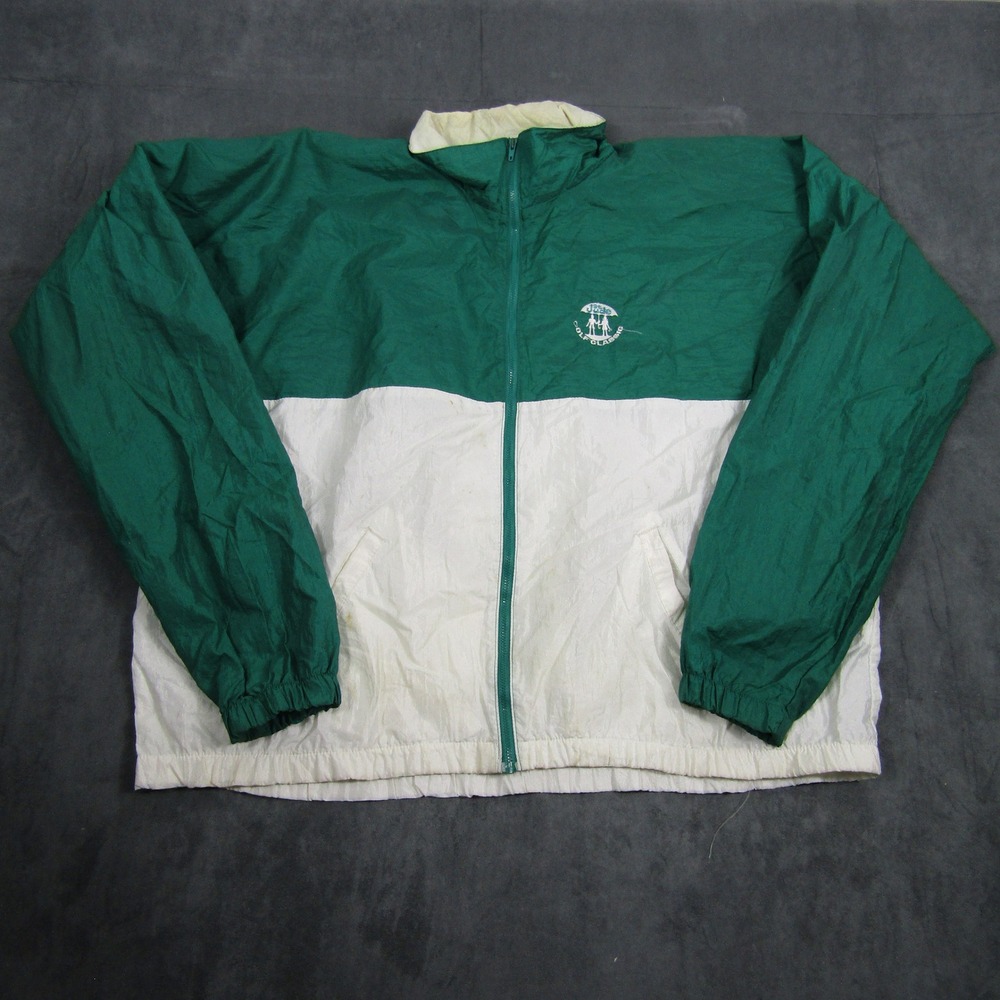 Augusta Windbreaker Jacket Mens XL Green White St Jude Golf Classic Vintage USA
